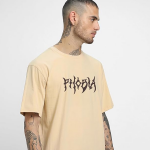 Printed Drop-Shoulder Sleeves Pure Cotton Oversized T-shirt